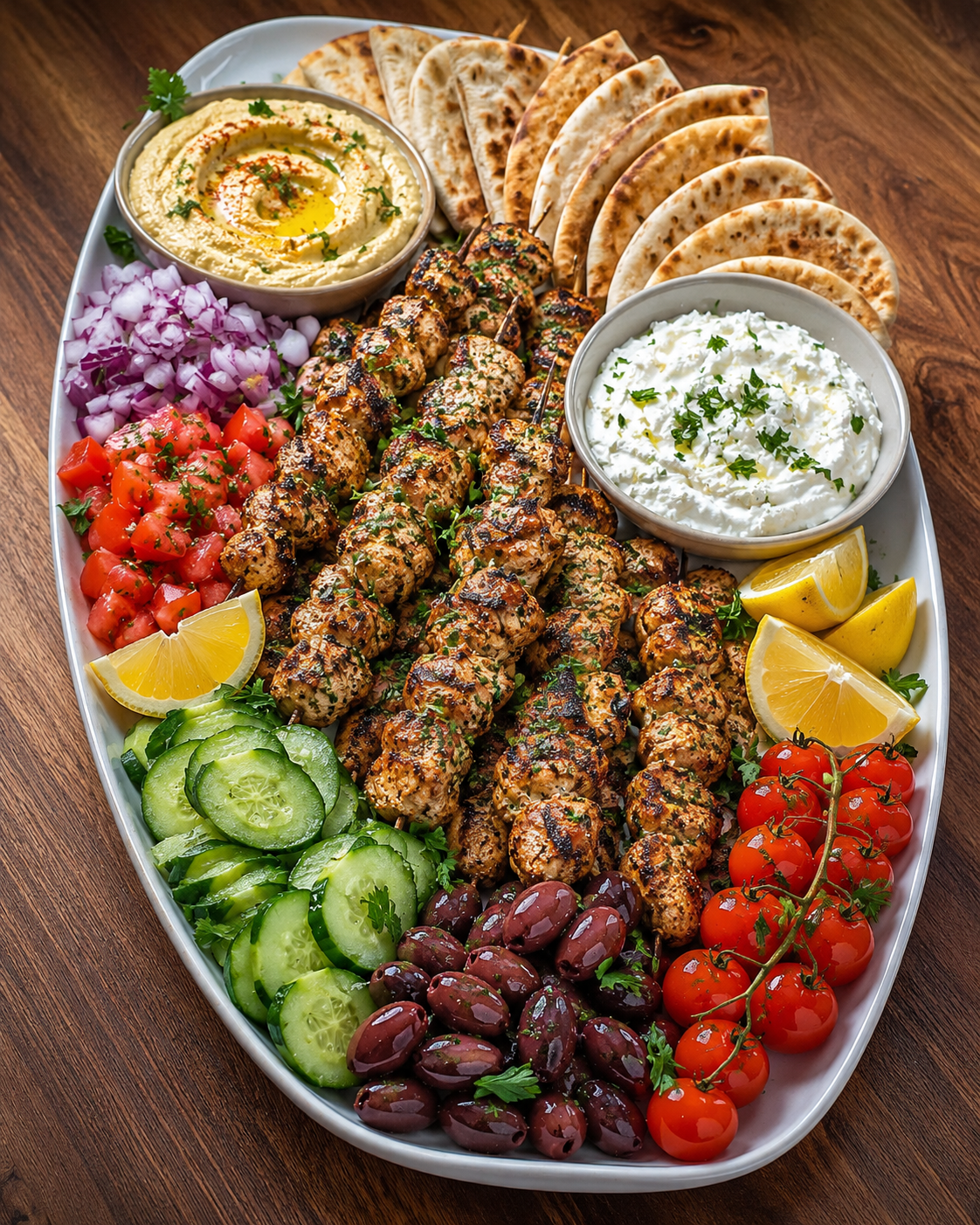 Mediterranean Chicken Skewer Platter - Serves 12-15