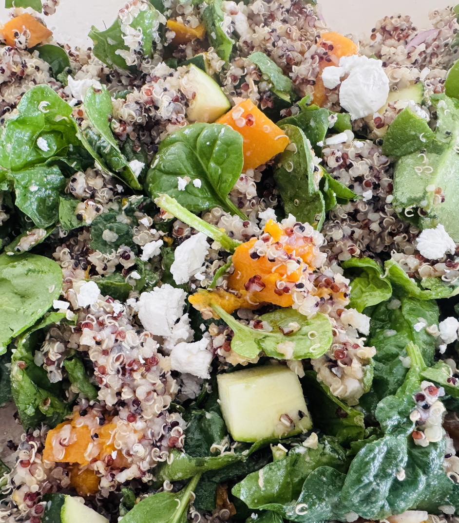 Quinoa, Baby Spinach, Feta & Roast Pumpkin Salad