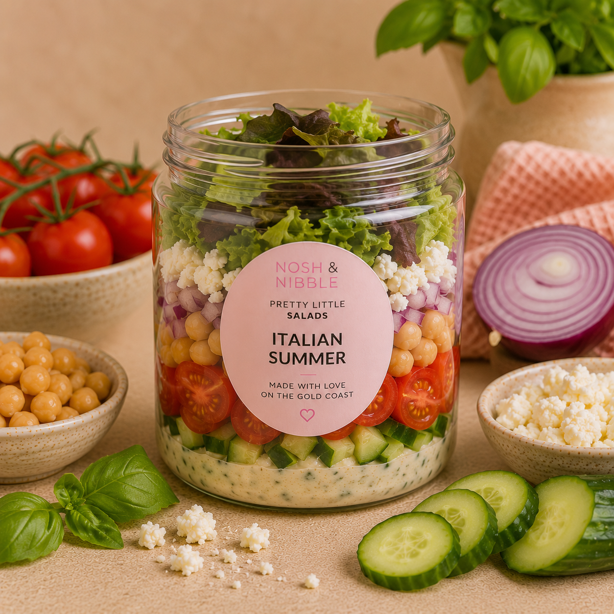 Italian Summer Salad Jar
