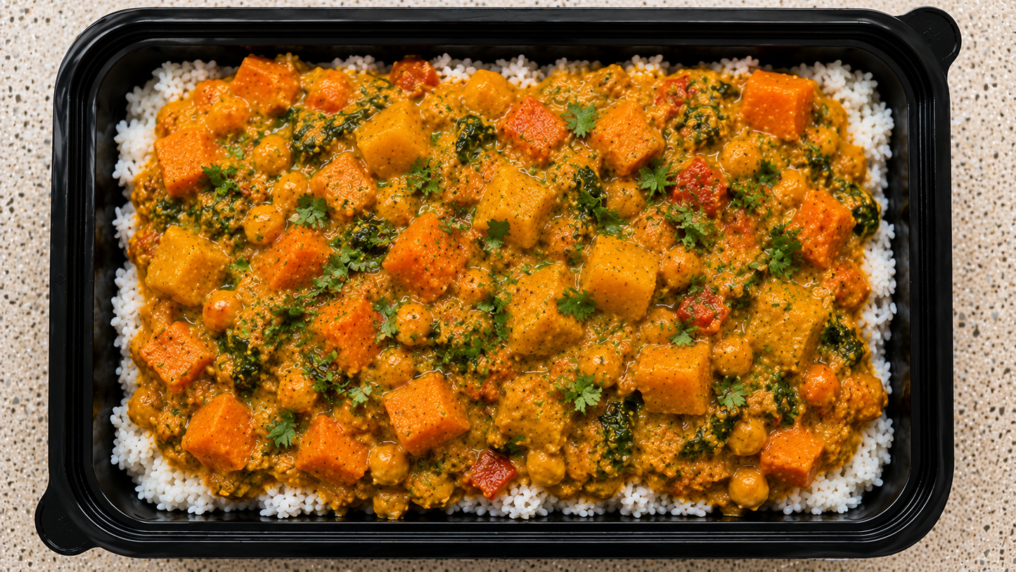 Pumpkin & Sweet Potato Curry & Rice | Pretty Little Hot Bowl