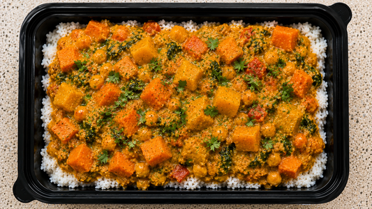 Pumpkin & Sweet Potato Curry & Rice | Pretty Little Hot Bowl