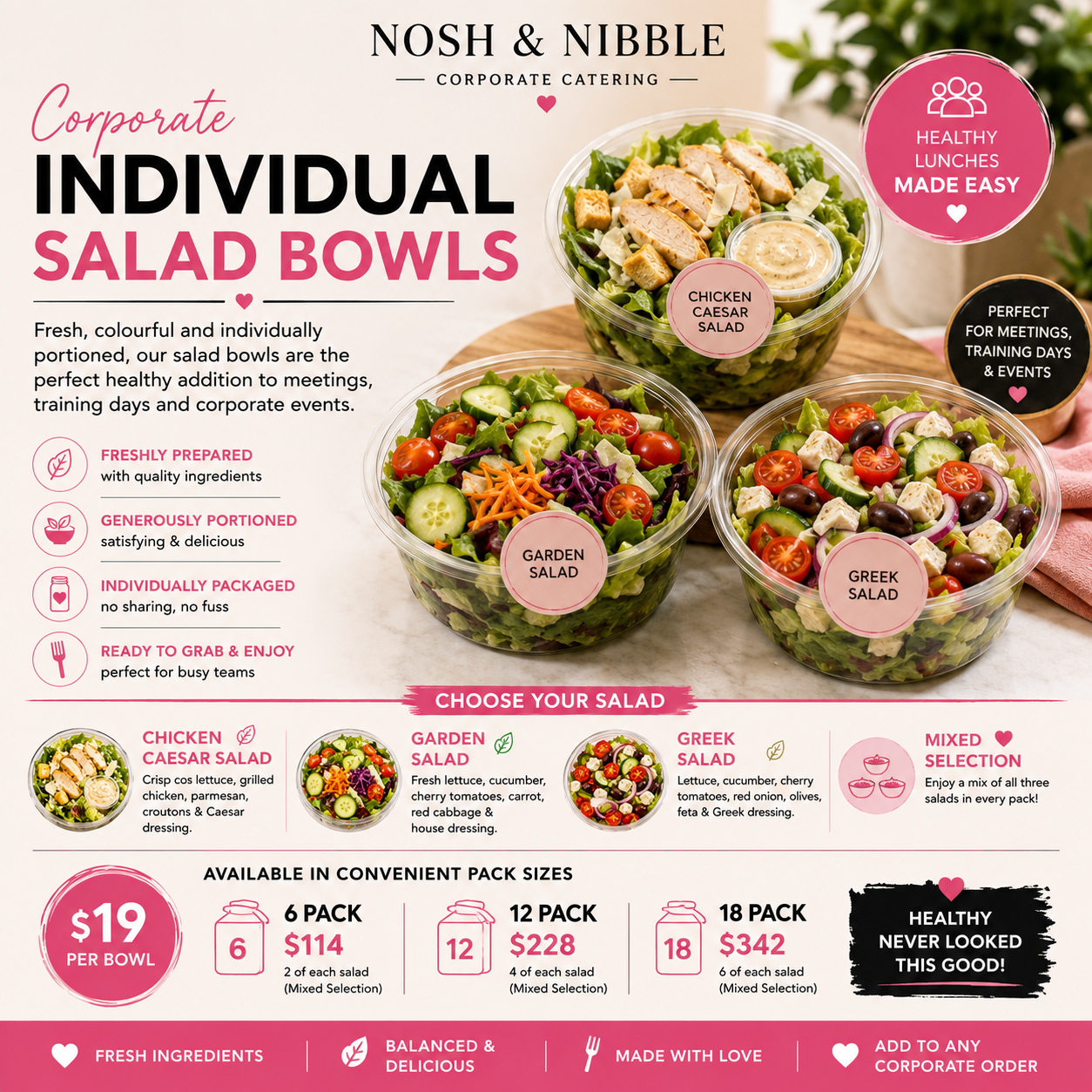 Corporate Individual Salad Bowls