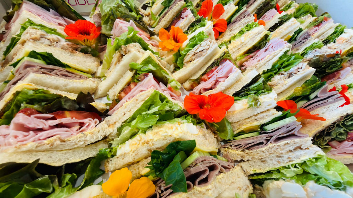 Fresh gourmet sandwich platter